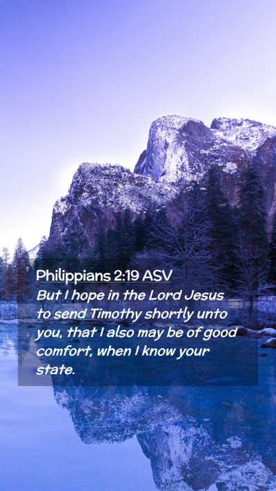 Picture 02 - Philippians 2:19 ASV Mobile Phone Wallpaper - But I hope in the Lord Jesus to send Timothy - Mobile Bible Verse Wallpaper