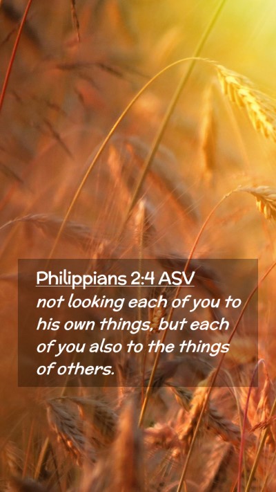 Picture 02 - Philippians 2:4 ASV Mobile Phone Wallpaper - not looking each of you to his own things, but - Mobile Bible Verse Wallpaper