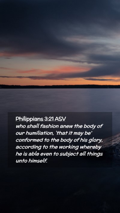 Picture 02 - Philippians 3:21 ASV Mobile Phone Wallpaper - who shall fashion anew the body of our - Mobile Bible Verse Wallpaper