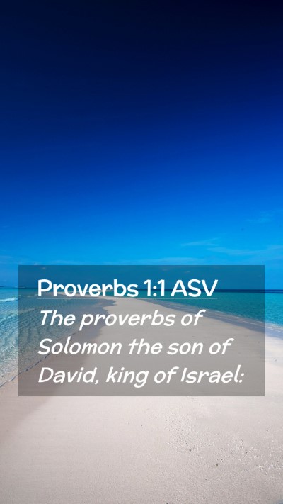 Picture 02 - Proverbs 1:1 ASV Mobile Phone Wallpaper - The proverbs of Solomon the son of David, king of - Mobile Bible Verse Wallpaper