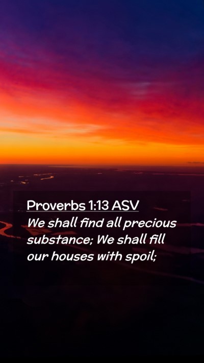 Picture 02 - Proverbs 1:13 ASV Mobile Phone Wallpaper - We shall find all precious substance; We shall - Mobile Bible Verse Wallpaper