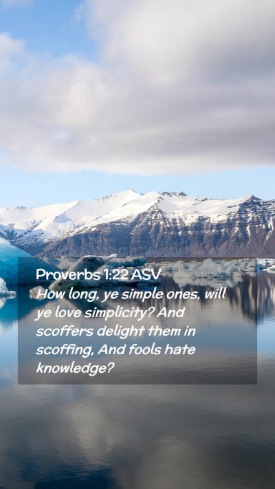 Picture 02 - Proverbs 1:22 ASV Mobile Phone Wallpaper - How long, ye simple ones, will ye love - Mobile Bible Verse Wallpaper