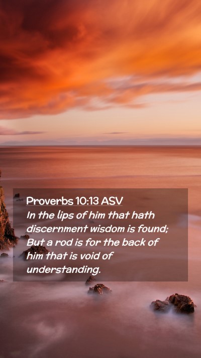 Picture 02 - Proverbs 10:13 ASV Mobile Phone Wallpaper - In the lips of him that hath discernment wisdom - Mobile Bible Verse Wallpaper