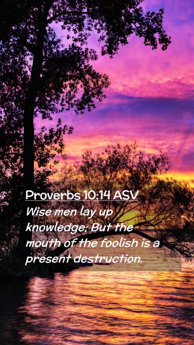 Picture 02 - Proverbs 10:14 ASV Mobile Phone Wallpaper - Wise men lay up knowledge; But the mouth of the - Mobile Bible Verse Wallpaper