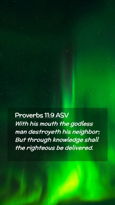 Picture 02 - Proverbs 11:9 ASV Mobile Phone Wallpaper - With his mouth the godless man destroyeth his - Mobile Bible Verse Wallpaper