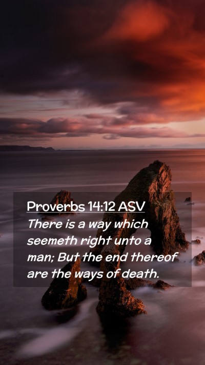 Picture 02 - Proverbs 14:12 ASV Mobile Phone Wallpaper - There is a way which seemeth right unto a man; - Mobile Bible Verse Wallpaper