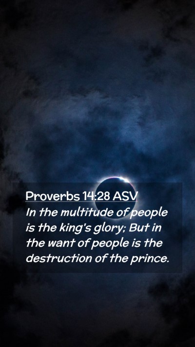 Picture 02 - Proverbs 14:28 ASV Mobile Phone Wallpaper - In the multitude of people is the king's glory; - Mobile Bible Verse Wallpaper