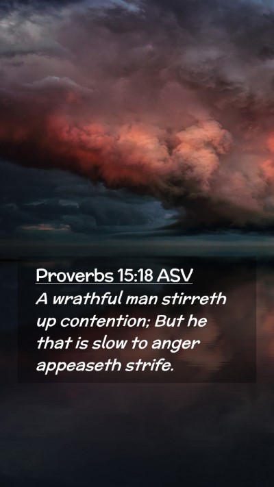 Picture 02 - Proverbs 15:18 ASV Mobile Phone Wallpaper - A wrathful man stirreth up contention; But he - Mobile Bible Verse Wallpaper