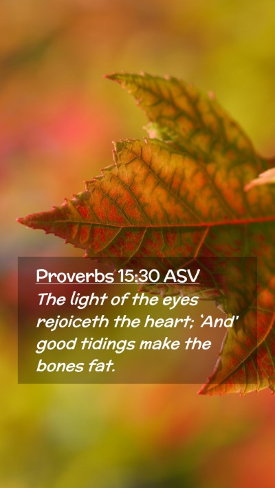 Picture 02 - Proverbs 15:30 ASV Mobile Phone Wallpaper - The light of the eyes rejoiceth the heart; `And' - Mobile Bible Verse Wallpaper