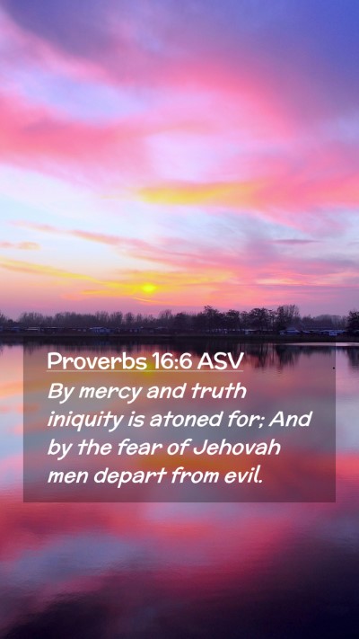 Picture 02 - Proverbs 16:6 ASV Mobile Phone Wallpaper - By mercy and truth iniquity is atoned for; And by - Mobile Bible Verse Wallpaper