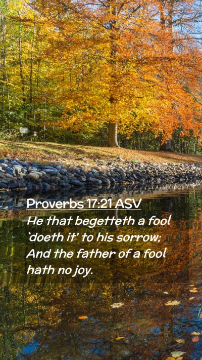 Picture 02 - Proverbs 17:21 ASV Mobile Phone Wallpaper - He that begetteth a fool `doeth it' to his - Mobile Bible Verse Wallpaper