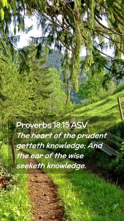 Picture 02 - Proverbs 18:15 ASV Mobile Phone Wallpaper - The heart of the prudent getteth knowledge; And - Mobile Bible Verse Wallpaper