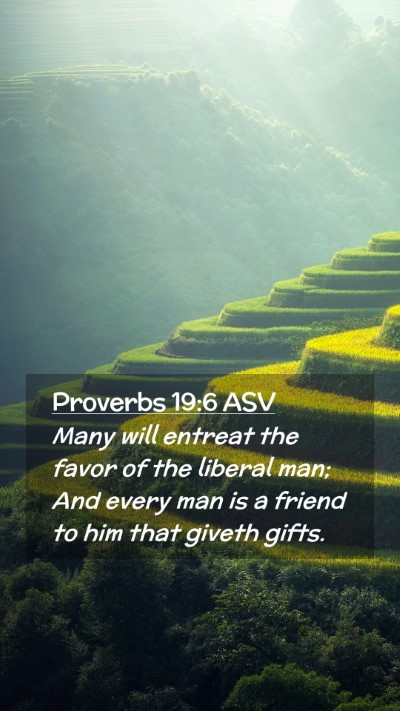 Picture 02 - Proverbs 19:6 ASV Mobile Phone Wallpaper - Many will entreat the favor of the liberal man; - Mobile Bible Verse Wallpaper