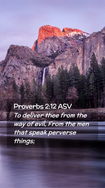 Picture 02 - Proverbs 2:12 ASV Mobile Phone Wallpaper - To deliver thee from the way of evil, From the - Mobile Bible Verse Wallpaper