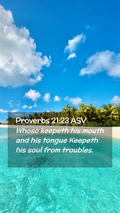 Picture 02 - Proverbs 21:23 ASV Mobile Phone Wallpaper - Whoso keepeth his mouth and his tongue Keepeth - Mobile Bible Verse Wallpaper