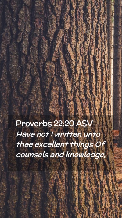 Picture 02 - Proverbs 22:20 ASV Mobile Phone Wallpaper - Have not I written unto thee excellent things Of - Mobile Bible Verse Wallpaper