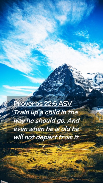 Picture 02 - Proverbs 22:6 ASV Mobile Phone Wallpaper - Train up a child in the way he should go, And - Mobile Bible Verse Wallpaper