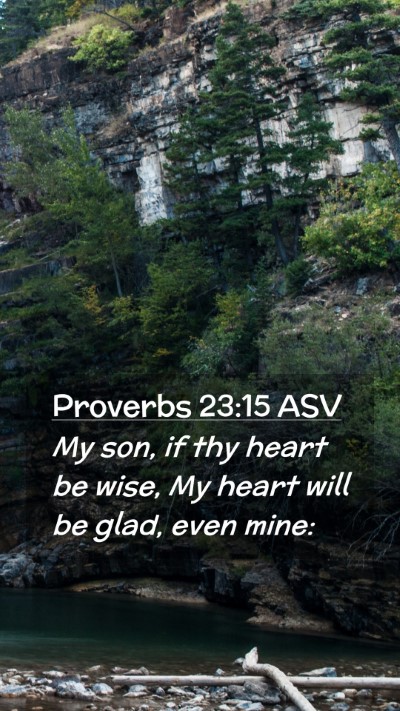 Picture 02 - Proverbs 23:15 ASV Mobile Phone Wallpaper - My son, if thy heart be wise, My heart will be - Mobile Bible Verse Wallpaper