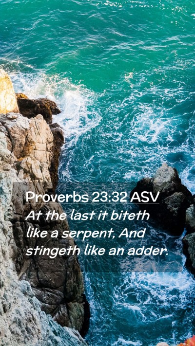 Picture 02 - Proverbs 23:32 ASV Mobile Phone Wallpaper - At the last it biteth like a serpent, And - Mobile Bible Verse Wallpaper