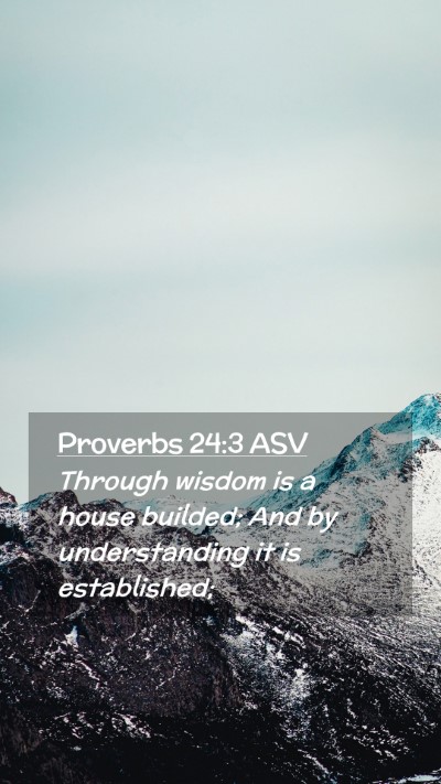 Picture 02 - Proverbs 24:3 ASV Mobile Phone Wallpaper - Through wisdom is a house builded; And by - Mobile Bible Verse Wallpaper