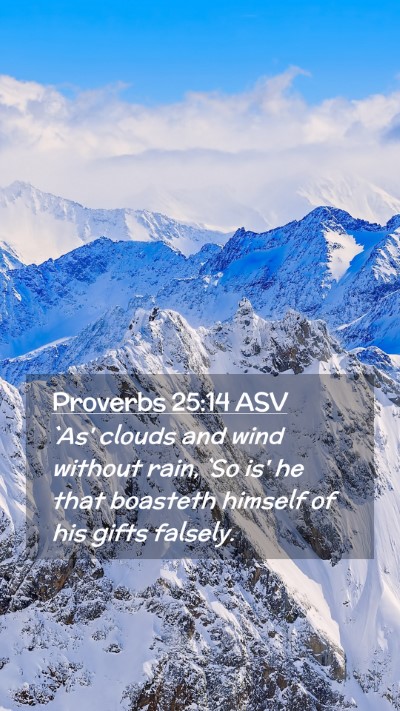 Picture 02 - Proverbs 25:14 ASV Mobile Phone Wallpaper - `As' clouds and wind without rain, `So is' he - Mobile Bible Verse Wallpaper