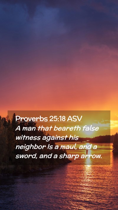 Picture 02 - Proverbs 25:18 ASV Mobile Phone Wallpaper - A man that beareth false witness against his - Mobile Bible Verse Wallpaper