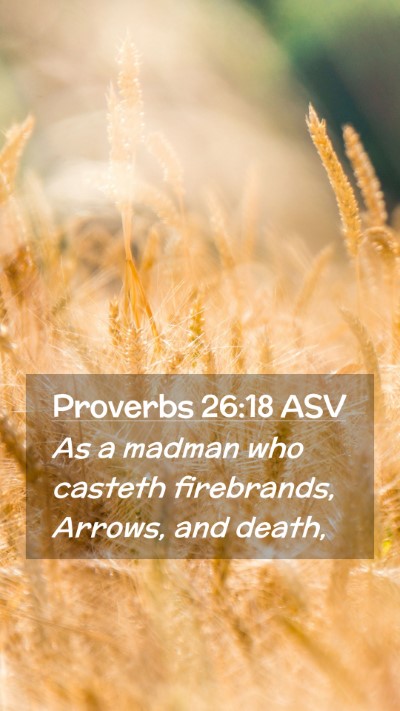 Picture 02 - Proverbs 26:18 ASV Mobile Phone Wallpaper - As a madman who casteth firebrands, Arrows, and - Mobile Bible Verse Wallpaper