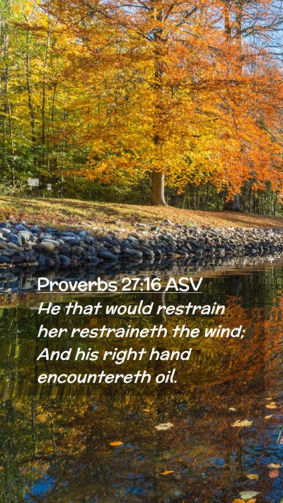 Picture 02 - Proverbs 27:16 ASV Mobile Phone Wallpaper - He that would restrain her restraineth the wind; - Mobile Bible Verse Wallpaper