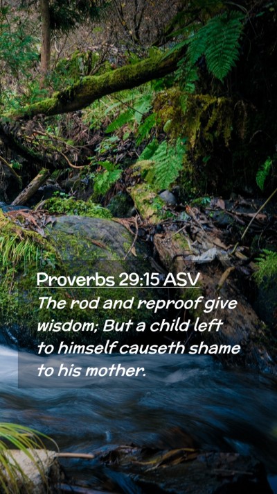 Picture 02 - Proverbs 29:15 ASV Mobile Phone Wallpaper - The rod and reproof give wisdom; But a child left - Mobile Bible Verse Wallpaper