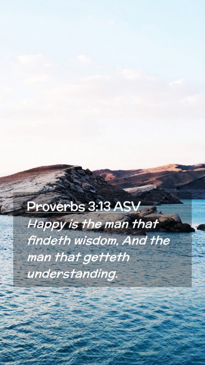 Picture 02 - Proverbs 3:13 ASV Mobile Phone Wallpaper - Happy is the man that findeth wisdom, And the man - Mobile Bible Verse Wallpaper