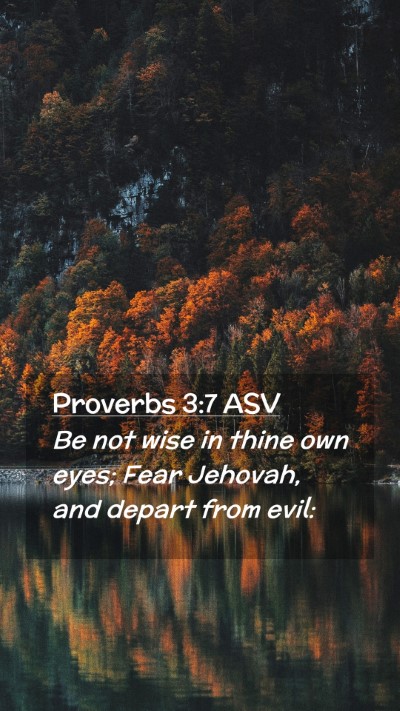 Picture 02 - Proverbs 3:7 ASV Mobile Phone Wallpaper - Be not wise in thine own eyes; Fear Jehovah, and - Mobile Bible Verse Wallpaper
