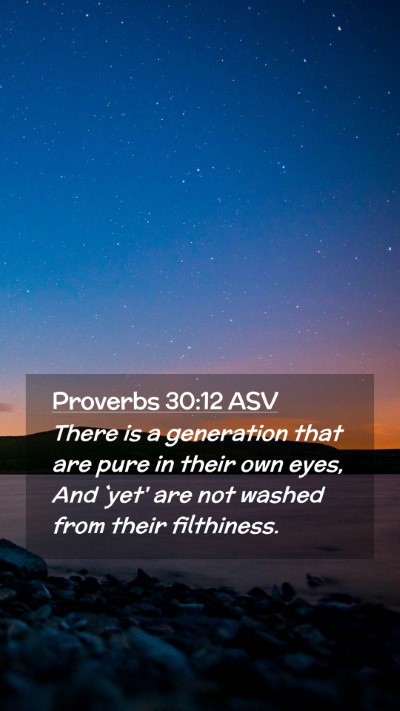 Picture 02 - Proverbs 30:12 ASV Mobile Phone Wallpaper - There is a generation that are pure in their own - Mobile Bible Verse Wallpaper