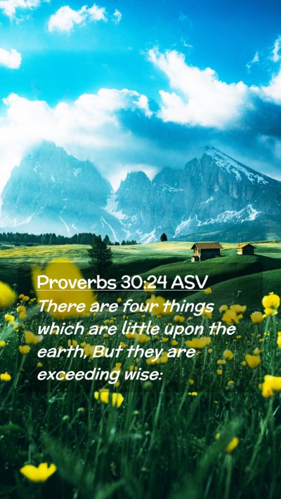 Picture 02 - Proverbs 30:24 ASV Mobile Phone Wallpaper - There are four things which are little upon the - Mobile Bible Verse Wallpaper