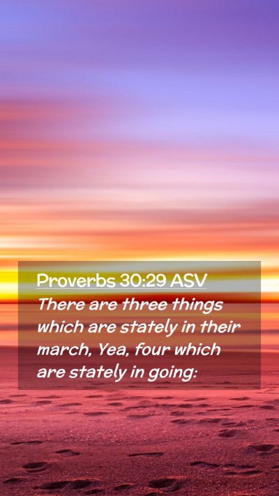 Picture 02 - Proverbs 30:29 ASV Mobile Phone Wallpaper - There are three things which are stately in their - Mobile Bible Verse Wallpaper