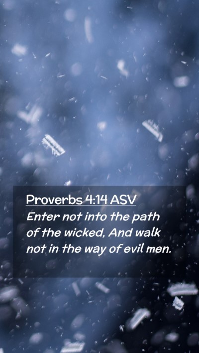 Picture 02 - Proverbs 4:14 ASV Mobile Phone Wallpaper - Enter not into the path of the wicked, And walk - Mobile Bible Verse Wallpaper