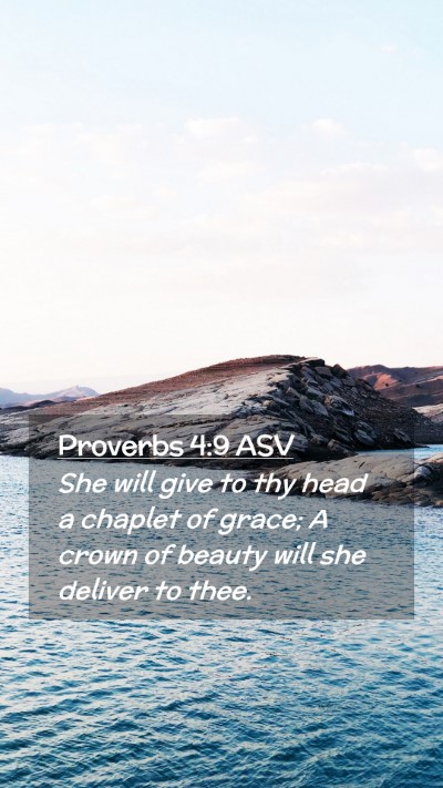 Picture 02 - Proverbs 4:9 ASV Mobile Phone Wallpaper - She will give to thy head a chaplet of grace; A - Mobile Bible Verse Wallpaper