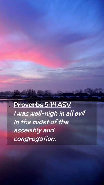 Picture 02 - Proverbs 5:14 ASV Mobile Phone Wallpaper - I was well-nigh in all evil In the midst of the - Mobile Bible Verse Wallpaper