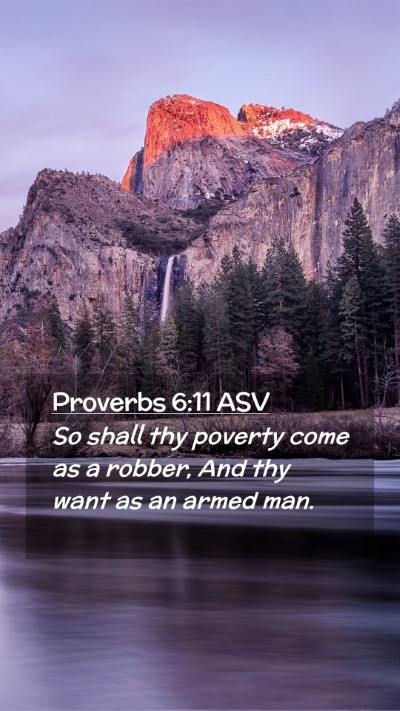 Picture 02 - Proverbs 6:11 ASV Mobile Phone Wallpaper - So shall thy poverty come as a robber, And thy - Mobile Bible Verse Wallpaper
