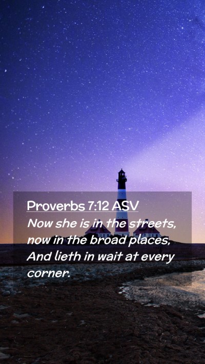 Picture 02 - Proverbs 7:12 ASV Mobile Phone Wallpaper - Now she is in the streets, now in the broad - Mobile Bible Verse Wallpaper