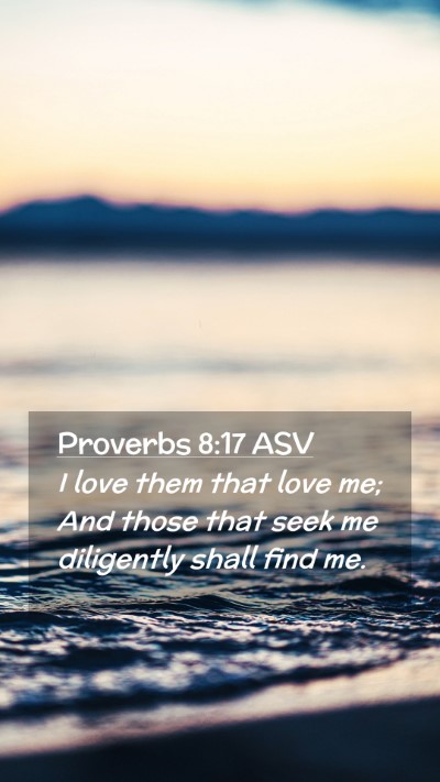 Picture 02 - Proverbs 8:17 ASV Mobile Phone Wallpaper - I love them that love me; And those that seek me - Mobile Bible Verse Wallpaper