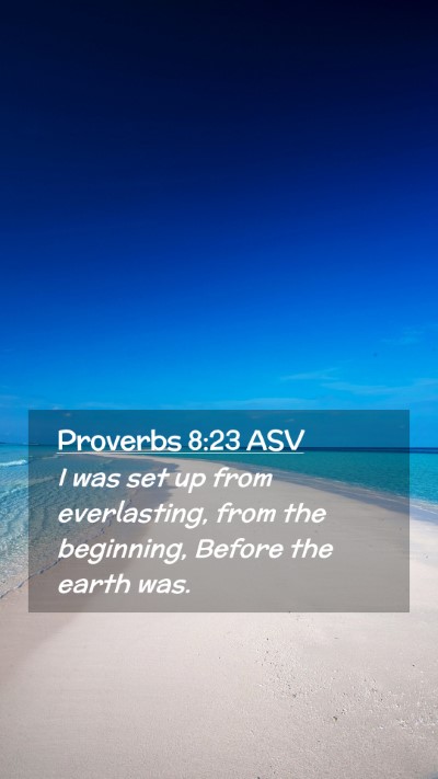 Picture 02 - Proverbs 8:23 ASV Mobile Phone Wallpaper - I was set up from everlasting, from the - Mobile Bible Verse Wallpaper