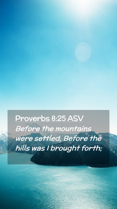 Picture 02 - Proverbs 8:25 ASV Mobile Phone Wallpaper - Before the mountains were settled, Before the - Mobile Bible Verse Wallpaper