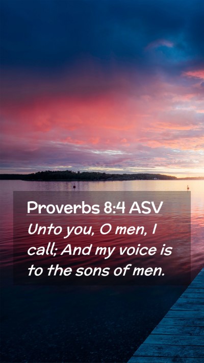 Picture 02 - Proverbs 8:4 ASV Mobile Phone Wallpaper - Unto you, O men, I call; And my voice is to the - Mobile Bible Verse Wallpaper
