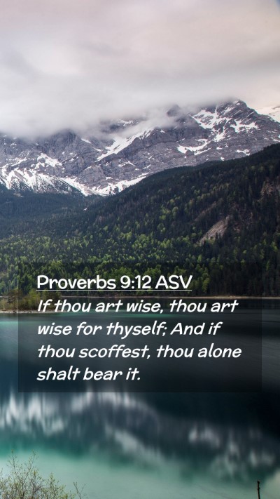 Picture 02 - Proverbs 9:12 ASV Mobile Phone Wallpaper - If thou art wise, thou art wise for thyself; And - Mobile Bible Verse Wallpaper
