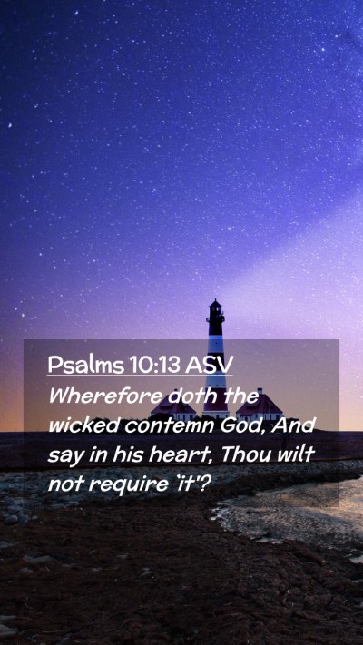 Picture 02 - Psalms 10:13 ASV Mobile Phone Wallpaper - Wherefore doth the wicked contemn God, And say in - Mobile Bible Verse Wallpaper
