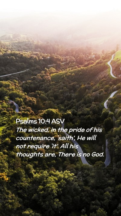 Picture 02 - Psalms 10:4 ASV Mobile Phone Wallpaper - The wicked, in the pride of his countenance, - Mobile Bible Verse Wallpaper