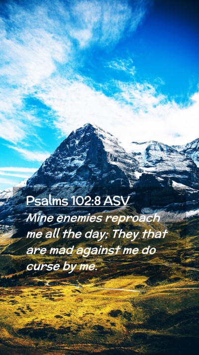 Picture 02 - Psalms 102:8 ASV Mobile Phone Wallpaper - Mine enemies reproach me all the day; They that - Mobile Bible Verse Wallpaper
