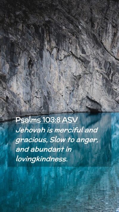 Picture 02 - Psalms 103:8 ASV Mobile Phone Wallpaper - Jehovah is merciful and gracious, Slow to anger, - Mobile Bible Verse Wallpaper