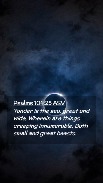 Picture 02 - Psalms 104:25 ASV Mobile Phone Wallpaper - Yonder is the sea, great and wide, Wherein are - Mobile Bible Verse Wallpaper