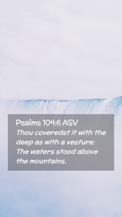 Picture 02 - Psalms 104:6 ASV Mobile Phone Wallpaper - Thou coveredst it with the deep as with a - Mobile Bible Verse Wallpaper